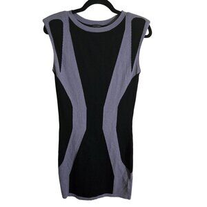 Ted Baker Bodycon Gray Black Sleeveless Sweater Dress  Size 2